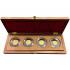 Набор золотых монет правления Николая II в подарочной деревянной коробке