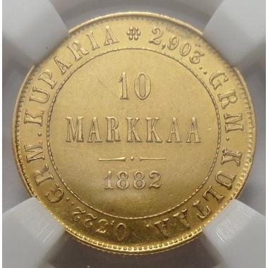 10 марок 1882 года в слабе ННР MS62