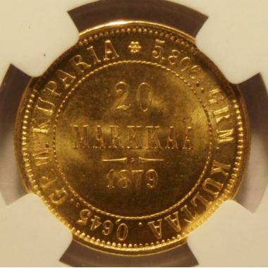 20 марок 1879 года MS-65